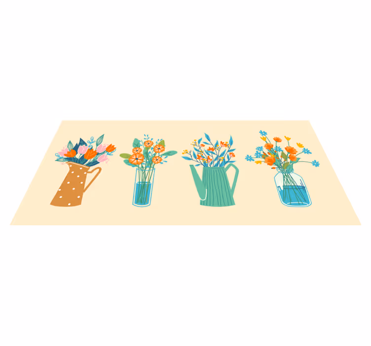 Floral Centerpiece Display flower vinyl rug - TenStickers