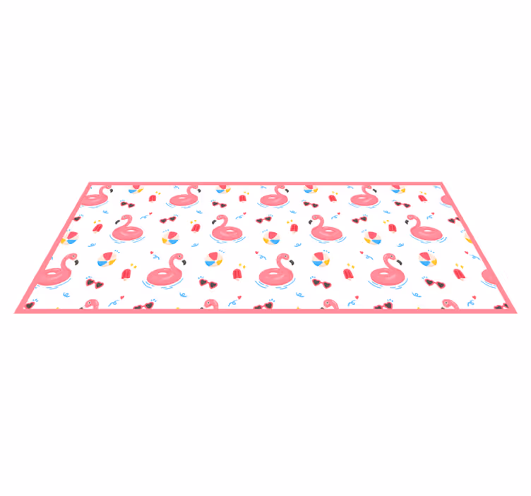 Flamingo summer design kitchen vinyl rug - TenStickers