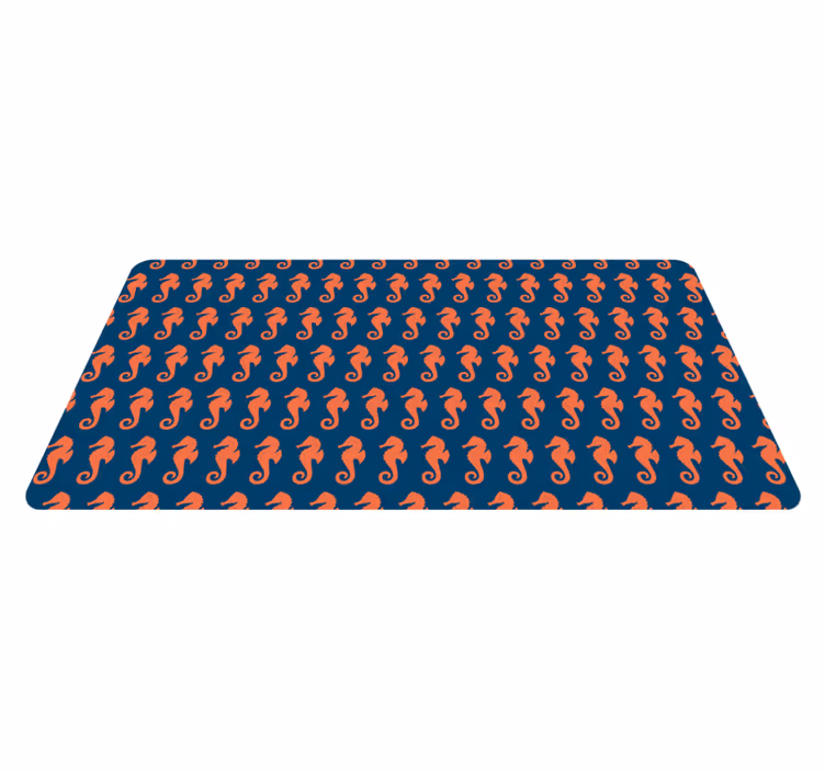 Seahorse pattern bathroom vinyl rug - TenStickers