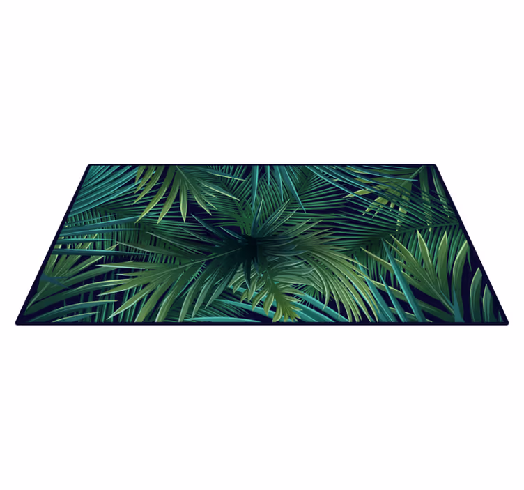 Intense Monstera leaves kitchen floor tiles - TenStickers