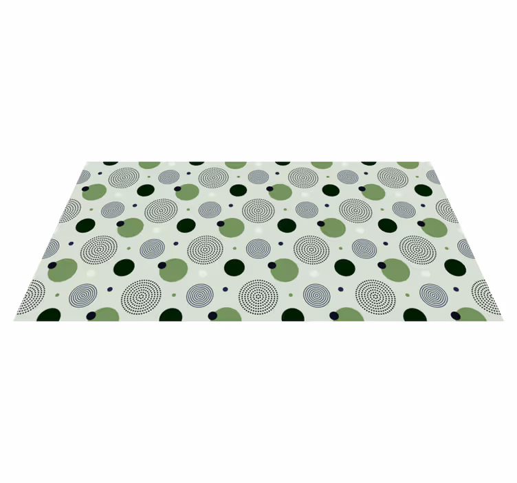 Green circular patterns kitchen vinyl rug - TenStickers