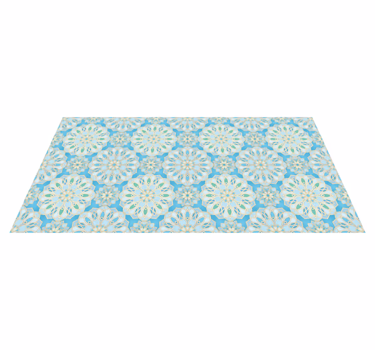 Blue intricate elements mandala vinyl rug - TenStickers