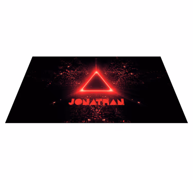 Neon triangle with name teenager vinyl rug - TenStickers