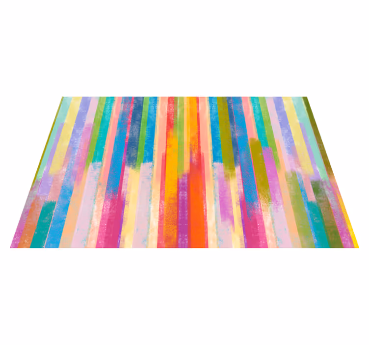 Vibrant Striped Motifs wood vinyl rug - TenStickers