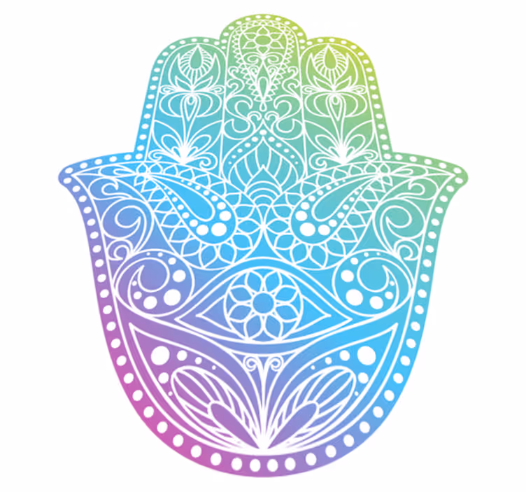 Gradient hand of Fatima mandala vinyl rug - TenStickers
