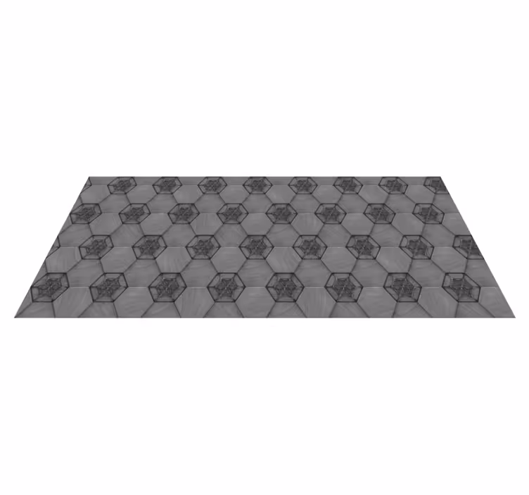 Hexagonal Grey Pattern marble vinyl rug - TenStickers