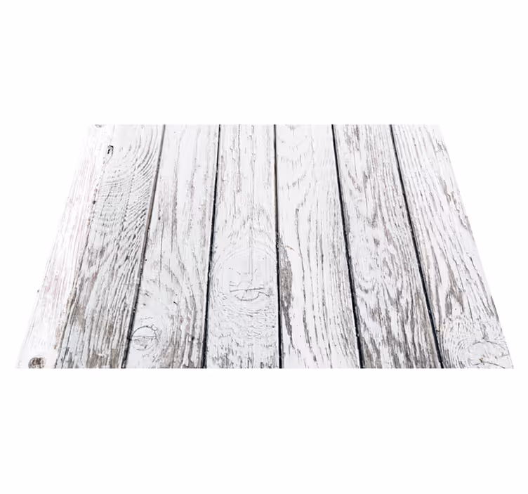 Whitewashed Timber wood vinyl rug - TenStickers