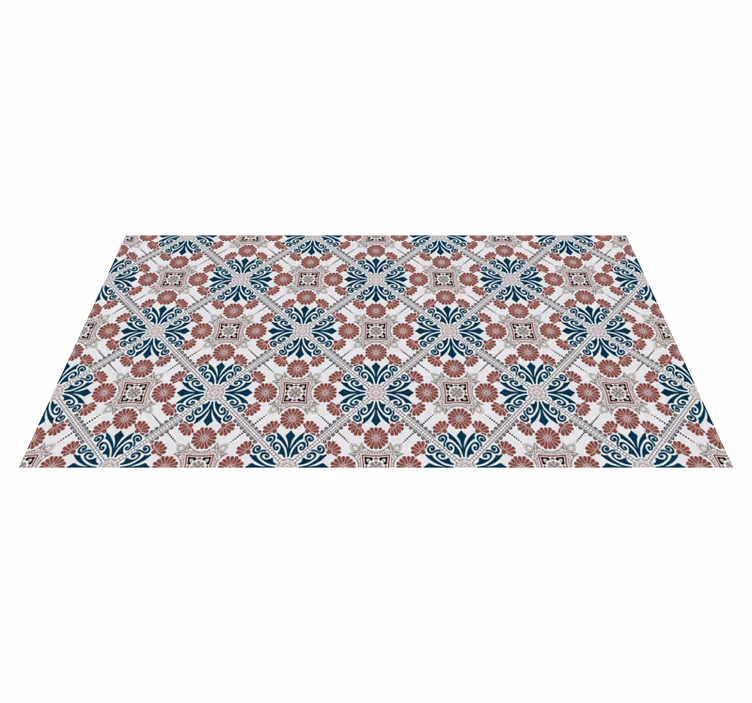 Botanical arrangement tile vinyl rug - TenStickers