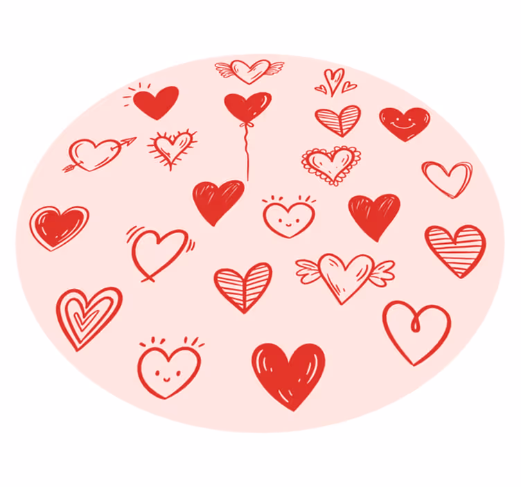 Heart illustration teenager vinyl rug - TenStickers