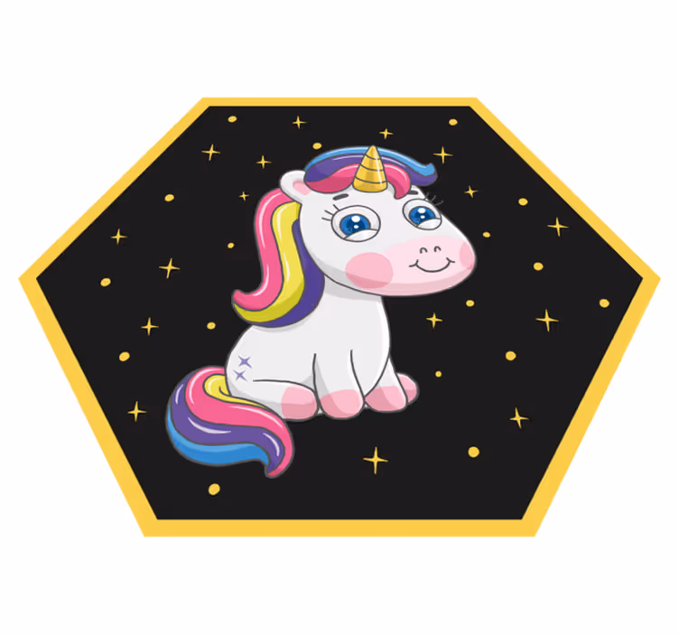 Colorful Unicorn Delight kids vinyl rug - TenStickers