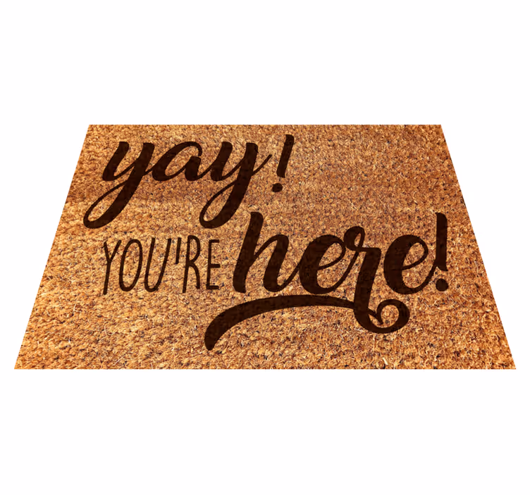 Warm welcome phrase entrance hall vinyl rug - TenStickers