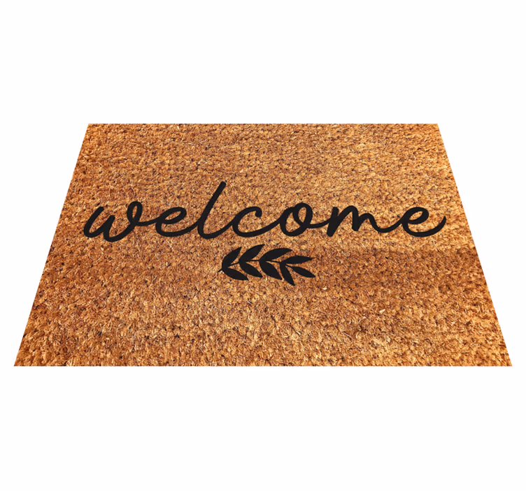 Welcome coconut fiber entrance hall vinyl rug - TenStickers