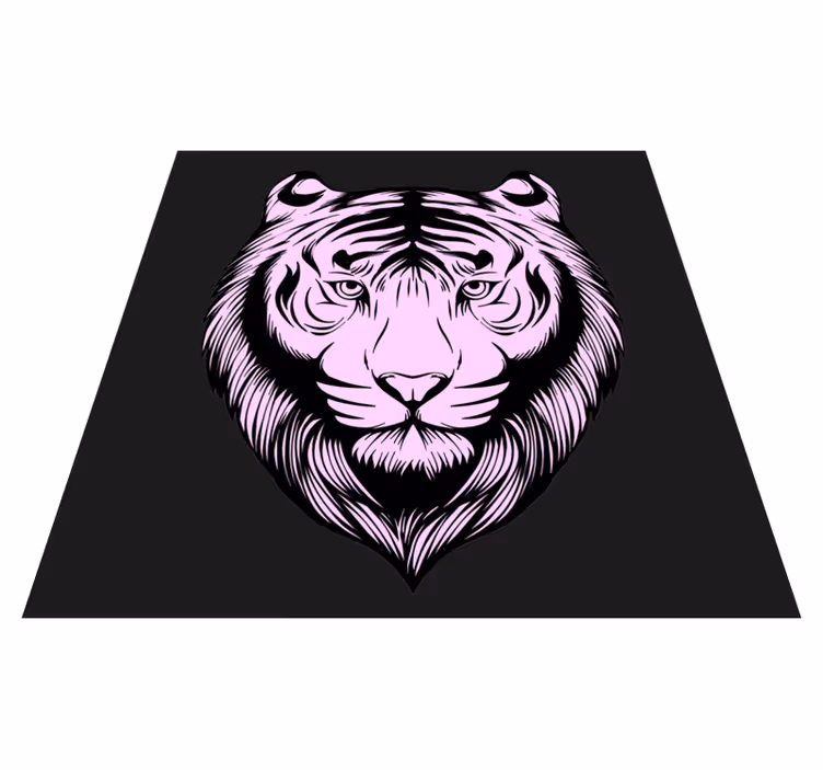 Fierce pink tiger animal vinyl rug - TenStickers