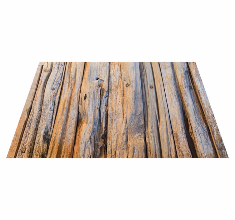 Rustic blue and grey wood vinyl rug - TenStickers