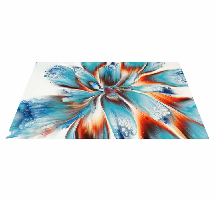 Abstract floral swirl bedroom vinyl rug - TenStickers