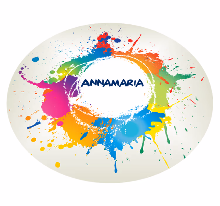 Splashes with name teenager vinyl rug - TenStickers