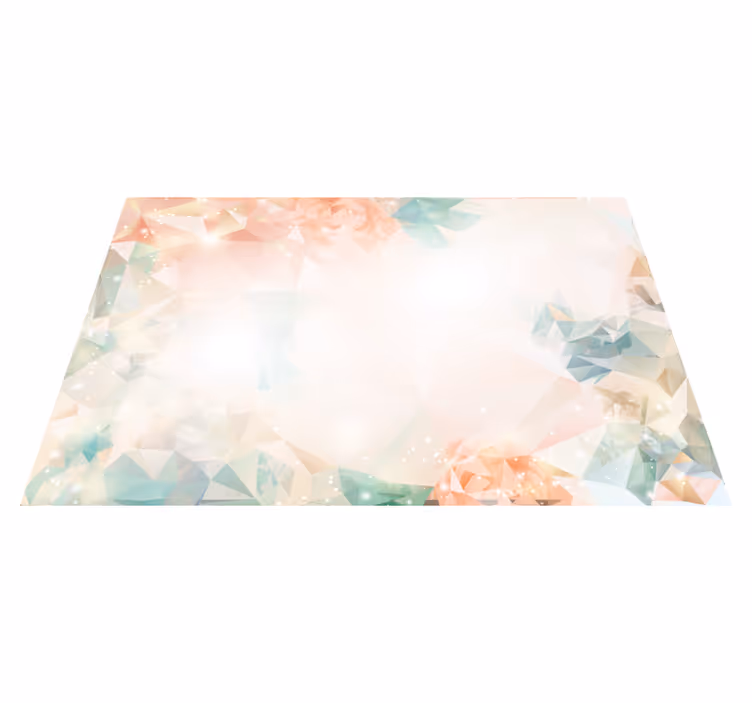 Botanical geometry flower vinyl rug - TenStickers