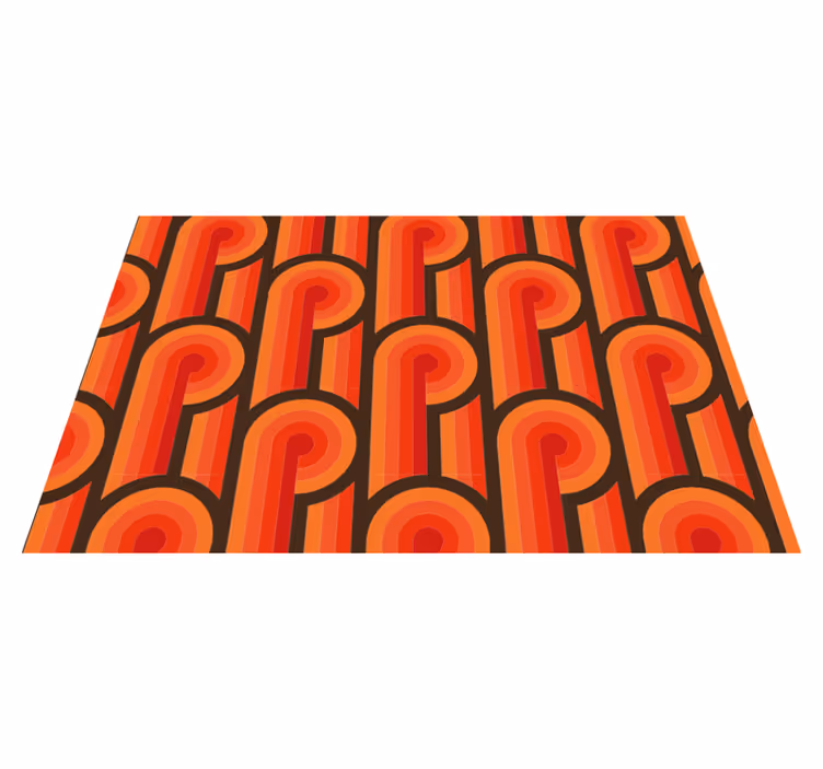 70s Orange knot vintage rug - TenStickers
