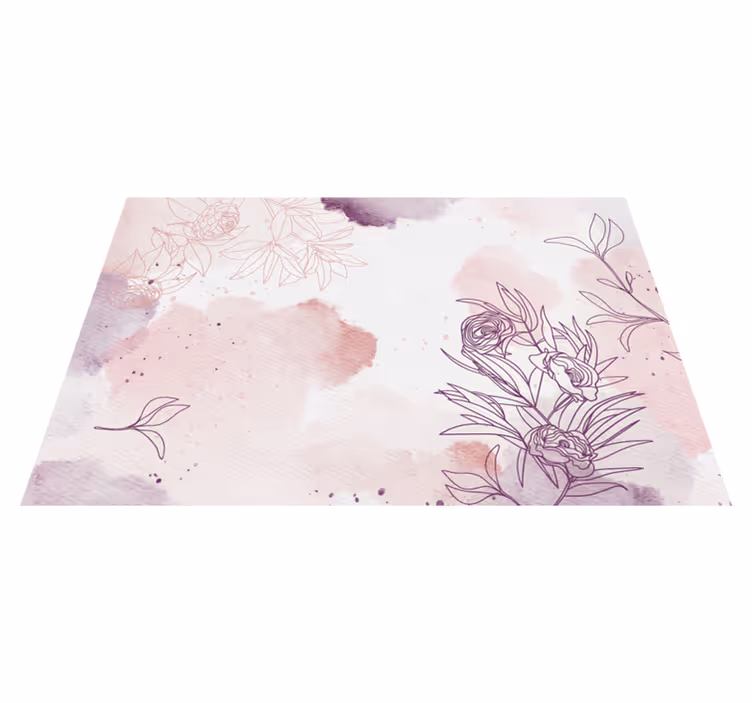 Gentle Blossom Accent flower vinyl rug - TenStickers