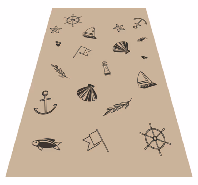Vinyl rug with nautical icons design - TenStickers