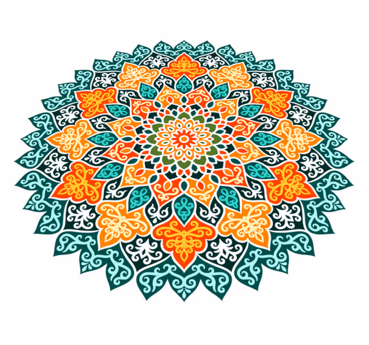 Radiant circle design mandala vinyl rug - TenStickers