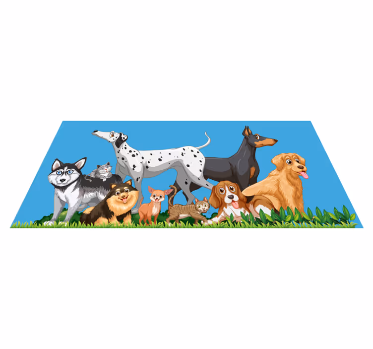 Vinyl rug for dogs gathering - TenStickers