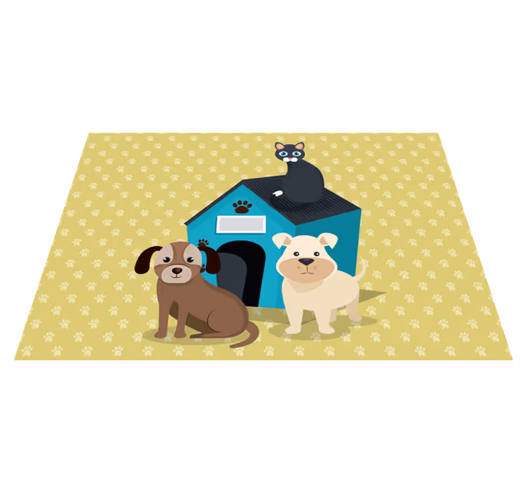 Dogs at home animal vinyl rug - TenStickers