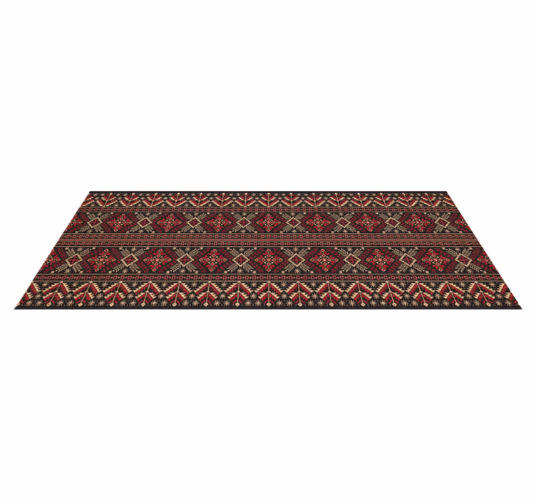 Winter geometric elements ethnic vinyl rug - TenStickers