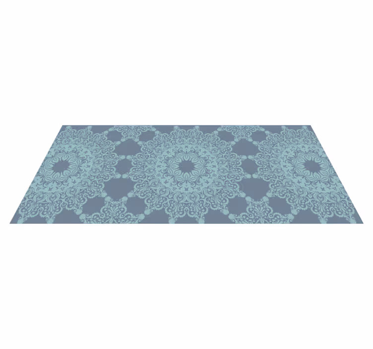 Elegant Blue Pattern mandala vinyl rug - TenStickers