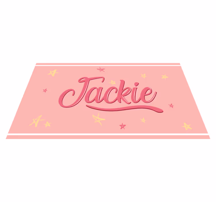 Pink name with stars teenager vinyl rug - TenStickers