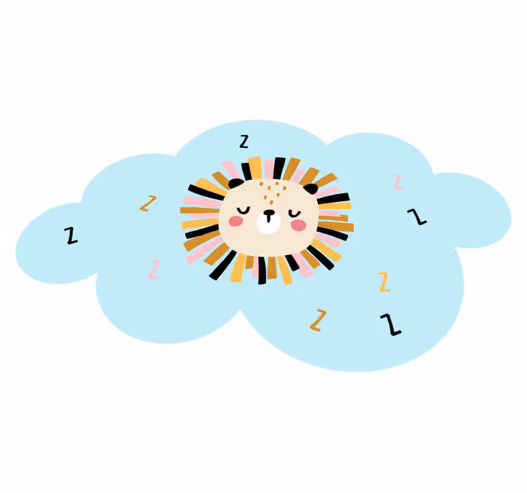 Sleepy Lion Cloud kids vinyl rug - TenStickers