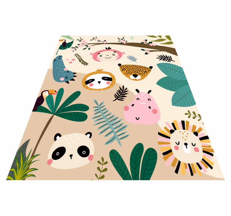 Animal Friends Pattern nursery vinyl rug - TenStickers