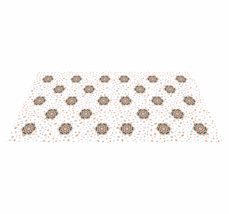 Vinyl rug in white mosaic design - TenStickers