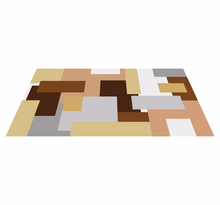 Nordic beige squares nordic vinyl rug - TenStickers