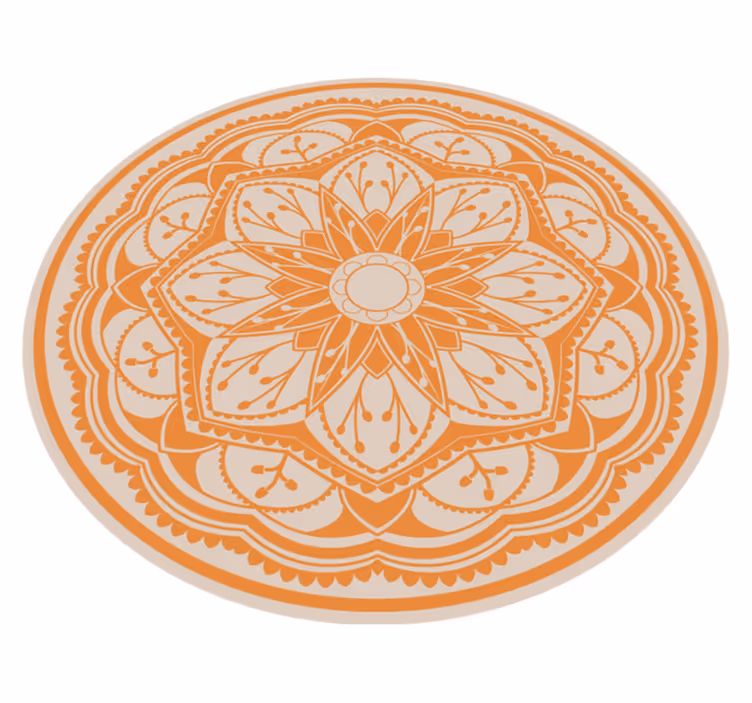 Elegant round motif mandala vinyl rug - TenStickers
