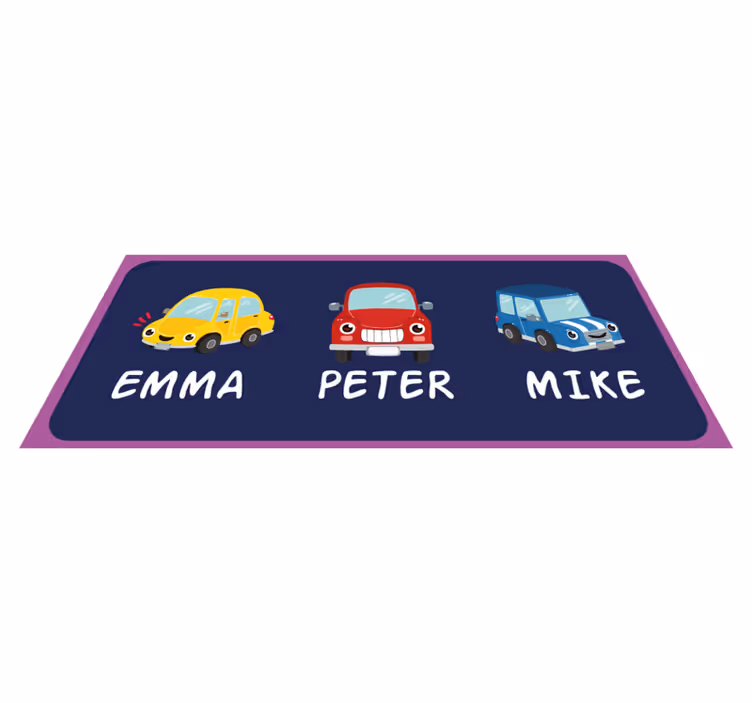 Custom colorful vehicles entrance hall vinyl rug - TenStickers