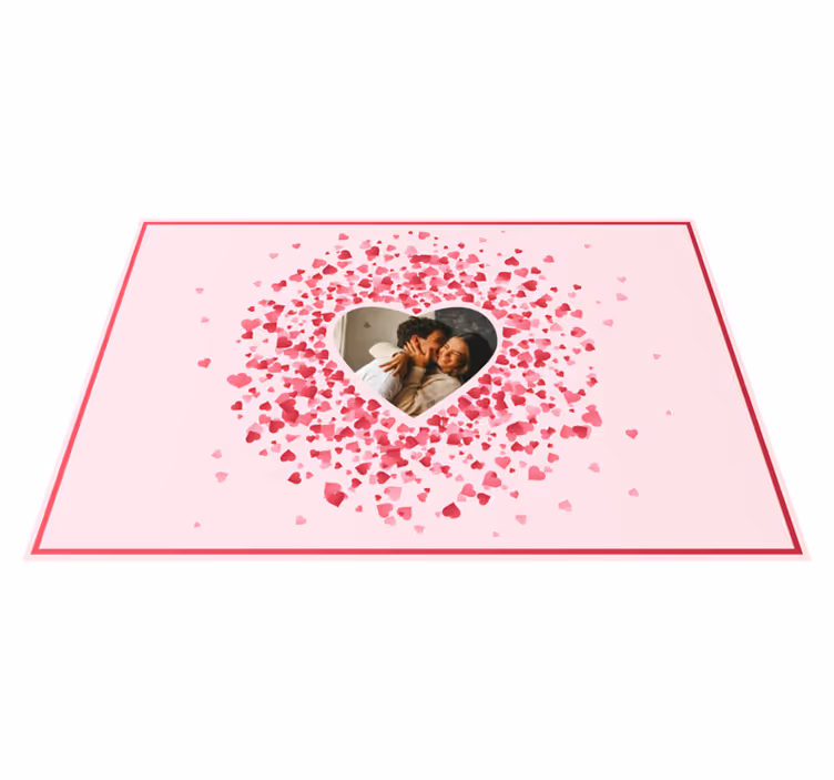 Heart shape with photo bedroom vinyl rug - TenStickers