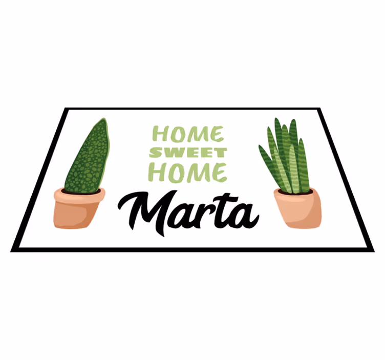 Flowerpot personalised mat - TenStickers