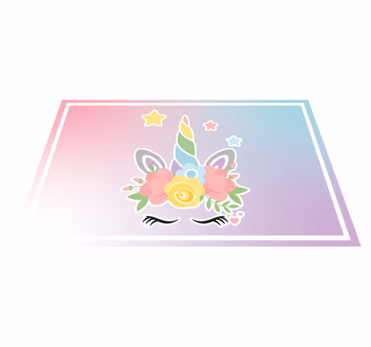 Unicorn with flowers baby play mat - TenStickers