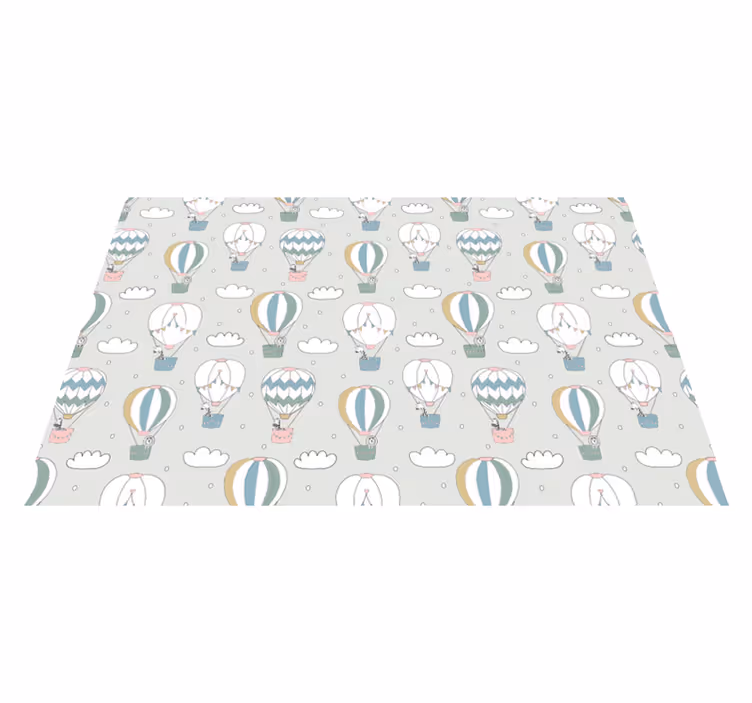 Inflatable grey balloons kids vinyl rug - TenStickers