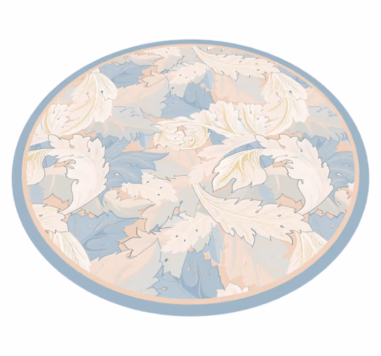 Soft Leaf Pattern flower vinyl rug - TenStickers