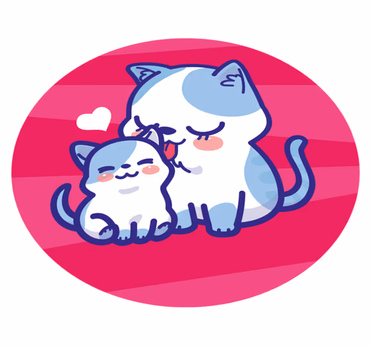 Cuddly Cat Companions vinyl rug - TenStickers