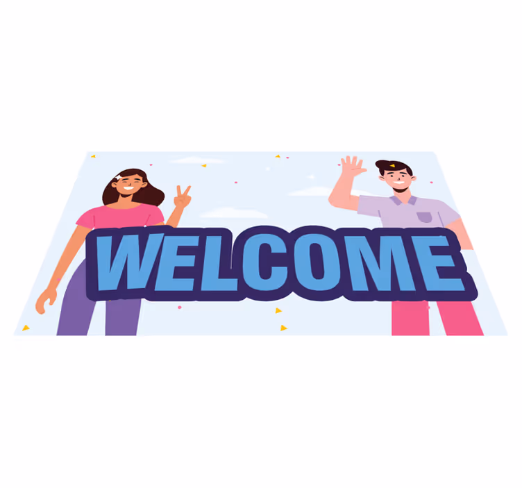 Welcome greetings entrance hall vinyl rug - TenStickers