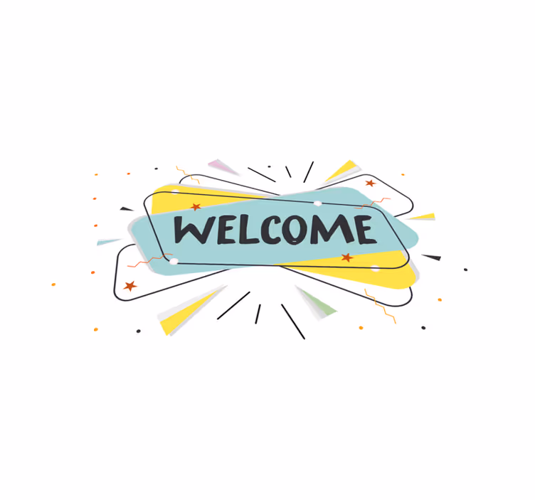Abstract welcome entrance hall vinyl rug - TenStickers