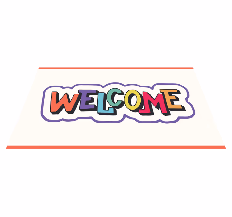Coloured welcome lettering entrance hall tiles - TenStickers