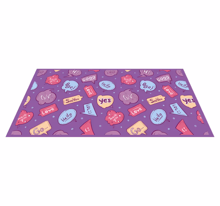 Colorful Message Bubbles custom vinyl rug - TenStickers