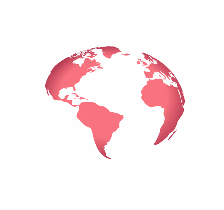 Pink Globe Map world map vinyl rug - TenStickers