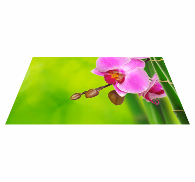 Orchid Blossom Delight flower vinyl rug - TenStickers