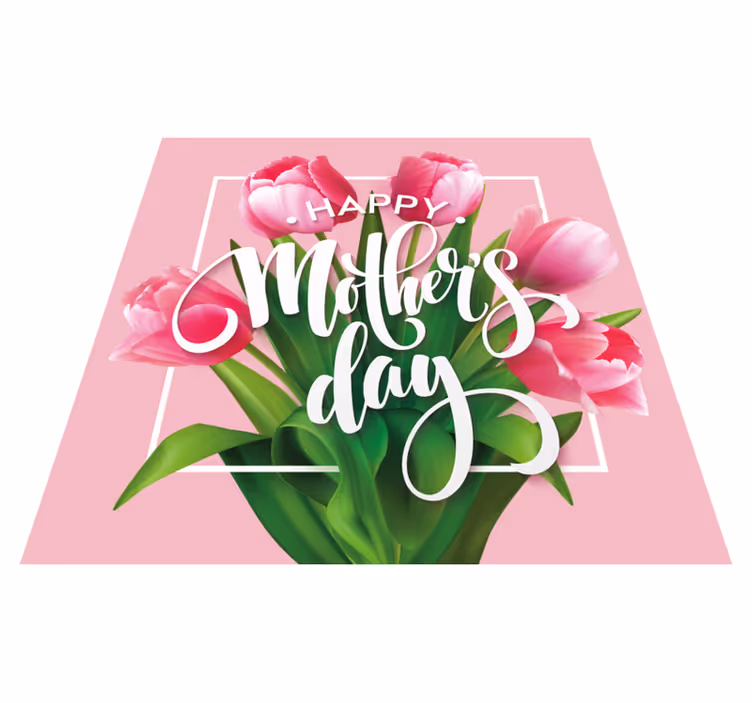 MOTHER'S DAY TULIPS flower vinyl rug - TenStickers