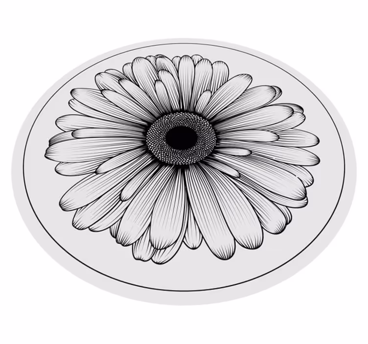 Detailed Floral Illustration flower vinyl rug - TenStickers